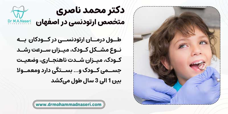 طول درمان ارتودنسی در کودکان متفاوت است |دکتر محمد ناصری بهترین متخصص ارتودنسی در اصفهان